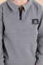 Smoked Zipper Collar Sweatshirt and Jeans Pants Boy Suit 20110 - 4