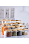 16-Piece Luxury Square Jar Set, Vacuum Luxury Food Container with Bamboo Lids - Mix