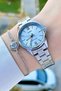 Silver Color Women's Wristwatch with Blue Cord - 2