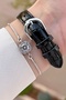 Silver Strap Black Color Women's Wristwatch Case - 5