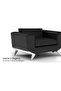 PU Leatherette Black Single Seater Leather Sofa for Office Lounge With Stainless Steel Legs - 6