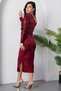 Off-Shoulder Sequin Velvet Dress Grs3650 - 8