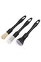 3-Piece Detail Brush Set Black (Replacable Head)