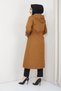 Leopard Printed Li Bondit Fabric Hooded Hijab Trench Coat with Elastic Waistband Rc1205010 - 8