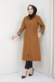 Leopard Printed Li Bondit Fabric Hooded Hijab Trench Coat with Elastic Waistband Rc1205010 - 3