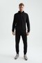 Weweus Black Half Zipper Sweatshirt 223