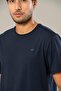 Navy Blue Men's Modal Oversize Basic T-Shirt 239 - 5