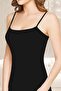Tutku 6-Piece Women's Ribbed 100% Cotton Rope Strap Black Undershirt 0135