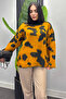 Women's Tie-Dye Patterned Turtleneck Knit Sweater - Orange - 2
