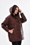 Hooded, Fleece-Pocketed, Water-Repellent Suede Quilted Jacket/Coat RBWW-350 - 4