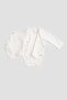Organic Cotton Long Sleeve Double Breasted Bodysuit Twig Ecru - 3