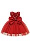 Girls' Pearl Dress with Collar and Bow Newborn Baby Birthday Dress Girl Children's Formal Elegant Princess Dress - 2