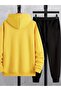 Teddy Bear Printed Tracksuit Set - Hooded Sweatshirt Jogger Tracksuit Bottom Top Set - 2