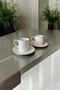 Shams Real Platinum Gilded 2-Person 4-Piece Porcelain Coffee Cup Set
