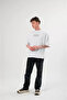 White Unisex Oversize Printed Crew Neck T-Shirt - 4