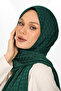 Imported Jacquard Crepe Square Detailed Evening Dress Special Occasion Shawl - New Collections - New Creation - Emerald Green