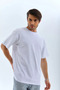 Unisex Oversize Plain Crew Neck T-Shirt - White - 4