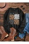 Women's Black Love Is Wild Printed Crew Neck Oversize Sweatshirt