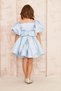 Blue Balloon Sleeve Female Child Evening Dress - 5