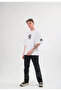 White Unisex Oversize Printed Crew Neck T-Shirt