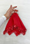Red Bride Groom Handkerchief, Halay Handkerchief, Sequin Beaded, Wedding Henna Circumcision Promise Engagement
