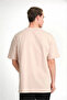 Unisex Oversize Beige T-shirt - Plain Crew Neck - 2