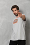 Gray Unisex Oversize Crew Neck Printed T-Shirt - 3