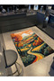 Kubilay Collection Multicolored Mountain Road Tree and Flowers Pattern Woven Base Modern Decorative Carpet 10 - 2