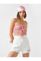 Crop Undershirt Front Tied Floral Patterned