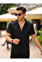 Men's Summer Lycra Slim Fit Shirt Collar Short Sleeve Shirt