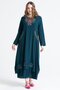Long Sleeve Sile Cloth Embroidered Antique Long Dress Petrol Ptrl