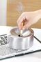 25 Pieces 10 cm Cafe Restaurant Round Ash Tray with Lid - Ashtray Cin898By - 5