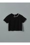 Lcw Kids Black Crew Neck Girls' Crop T-Shirt 2-Piece - 3