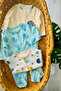 100% Cotton Fish Patterned 3-Piece Jumpsuit with Booties (Girl - Boy - Newborn)