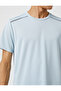 Sports T-Shirt Stripe Printed Crew Neck Breathable Fabric - 5
