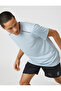 Sports T-Shirt Stripe Printed Crew Neck Breathable Fabric - 2