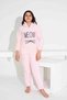 Meow Patterned Full Plush Girl's Pajamas Set - 2