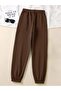 Unisex 3 Thread Raised Straight High Waist Elastic Leg Pocket Jogger Sweatpants - 4
