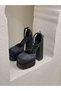 24Y2435 Closed Toe Blunt Toe 16cm Platform Heel Shoes Women