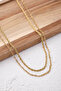 Steel 2-Piece Combination Singapore and Auger Chain Necklace Minimal Tarnish 45cm Florya Necklace - 2