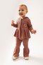 Motif Pattern Pocketed Hooded Woven Cardigan and Spanish Leg Set