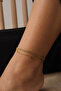 Steel 2-Piece Combination Knitted and Heart Chain Anklet, Non-Tarnishable, 22+4cm - 7