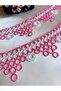 حافة المنشفة الكروشيه الوردي الدائري الدائري 2 قطعة - 2
