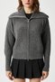Women's Woody Anthracite Double Sided Zippered Polo Knitwear Cardigan - 2