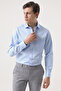 Ds Groom Regular Fit Blue Plain 100% Cotton Non-Iron Shirt - 2