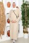 Women's Seasonal Two-Piece Anti-Sweat Flowy Side-Tie Ferace Prayer Dress Beige - 2