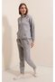 3-Stripes Sharded Kangaroo Pocket Hooded Track Suit - 4