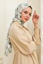 شال الفاوانيا القطن فيسكوز أبيض أخضر - 5