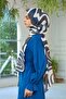 مجموعة Summer Sparkle Collection شال ناعم باللون الأزرق الداكن والمنك الداكن 3044-03 - 3