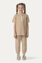 Unisex Kids Short Sleeve Beige Polo Neck T-Shirt - 6